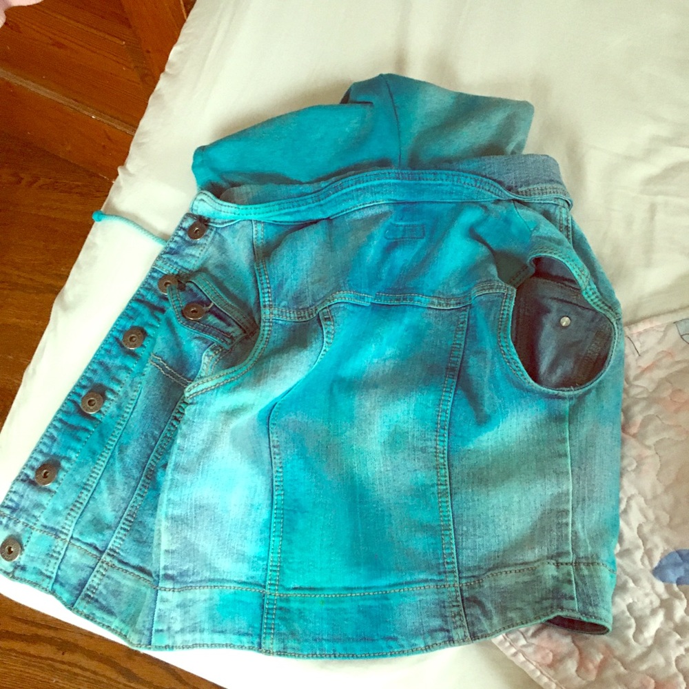 Blue dyed jean jacket
